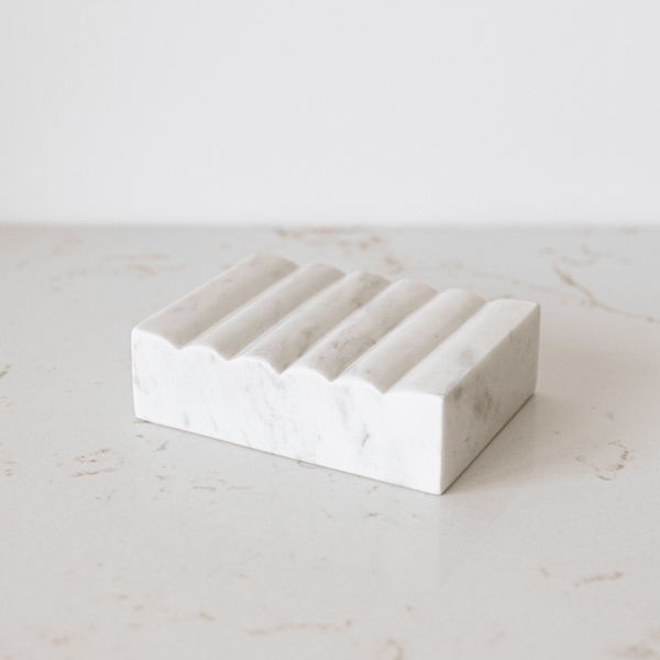 White Scalloped Marble Soap Dish - Little Flower Soap Cobathroom decordecordecorativesoap dish