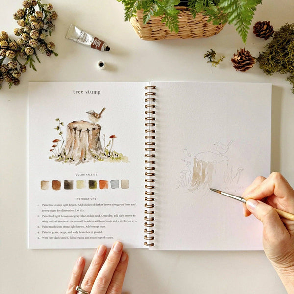Woodland watercolor workbook - Little Flower Soap Coanimalbeginner watercolor kitemily lexart supplies