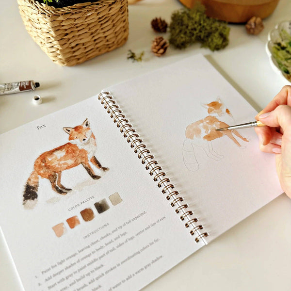 Woodland watercolor workbook - Little Flower Soap Coanimalbeginner watercolor kitemily lexart supplies