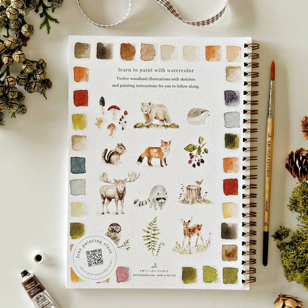 Woodland watercolor workbook - Little Flower Soap Coanimalbeginner watercolor kitemily lexart supplies