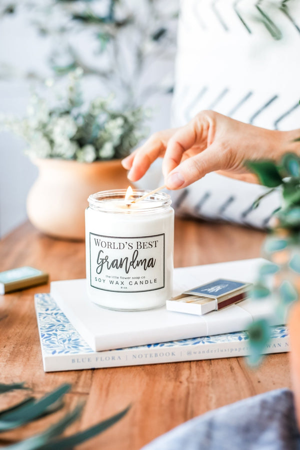 World's Best Grandma! - Hand Poured Candle - Little Flower Soap Co