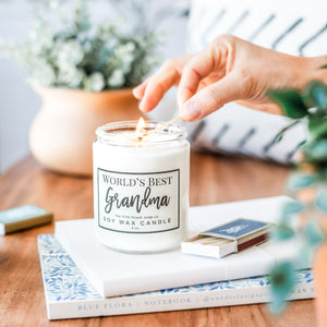 World's Best Grandma! - Hand Poured Candle - Little Flower Soap Co