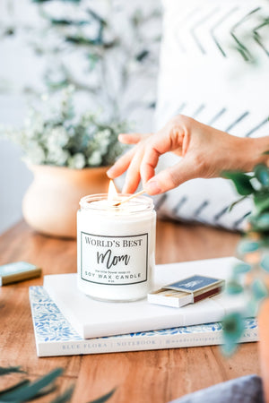 World's Best Mom! - Hand Poured Candle - Little Flower Soap Co