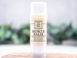 Your Logo Muscle Rescue Balm Stick - Pack of 10 - Little Flower Soap CoCustom LabelCustom LogocustomizableSelf Care