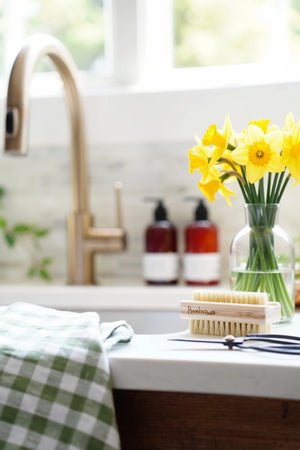 Zero - Waste Striped Linen Tea Towel - Dark Green Gingham - Little Flower Soap Cobathroom decorchristmas decorfarmhouse decorlinen