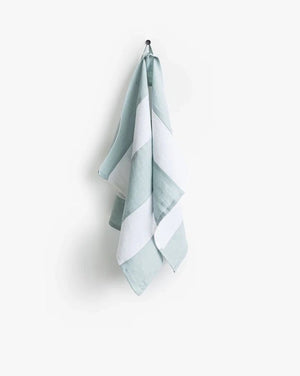 Zero Waste Striped Linen Tea Towel - Dusty Blue - Little Flower Soap Co