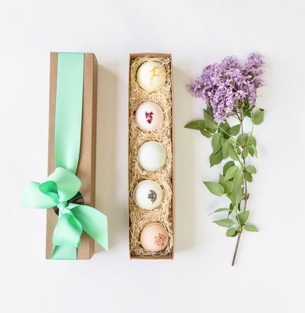 Essential Oil Bath Bombs -  Gift Box of 5