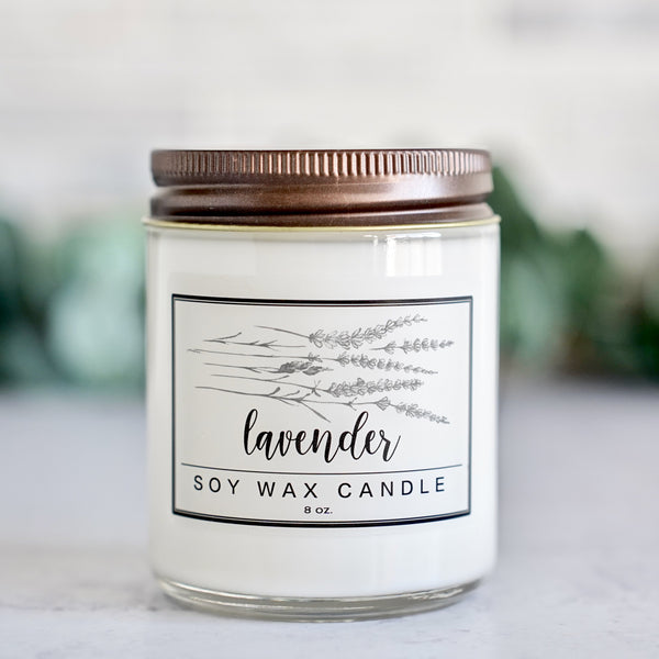 Lavender Essential Oil - 8oz Soy Wax Candle – Little Flower Soap Co