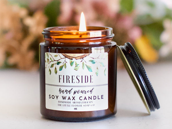 Fireside Hand Poured Candle – Little Flower Soap Co