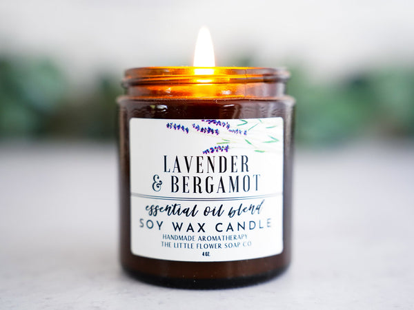 Lavender Bergamot Hand Poured Candle – Little Flower Soap Co