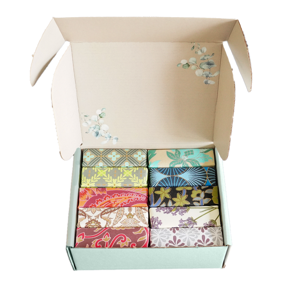 Gift Box of 10 Artisan Essential Oil Soaps - Handmade Natural Bar Soap