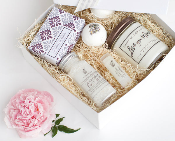 Luxury Lavender Gift Box - Handmade Aromatherapy Lavender Spa Gift Basket for Women