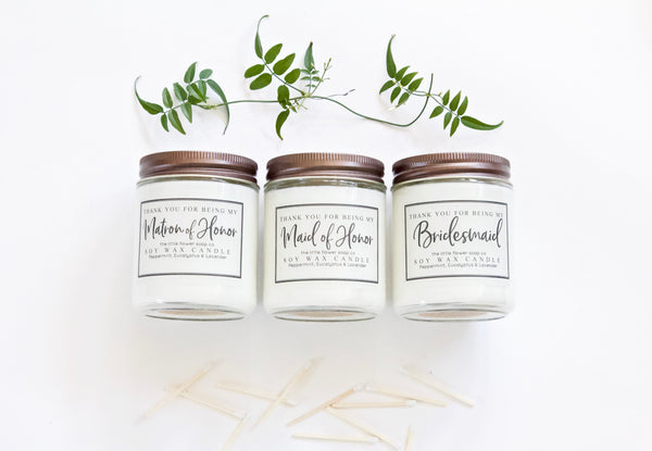 Bridesmaid Thank You Gift with Candle and Bath Salt