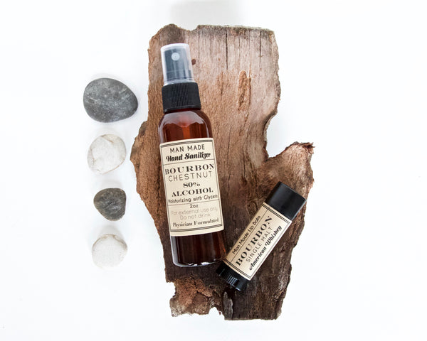 Bourbon Gift Set - 2oz Hand Sanitizer and Bourbon Lip Balm