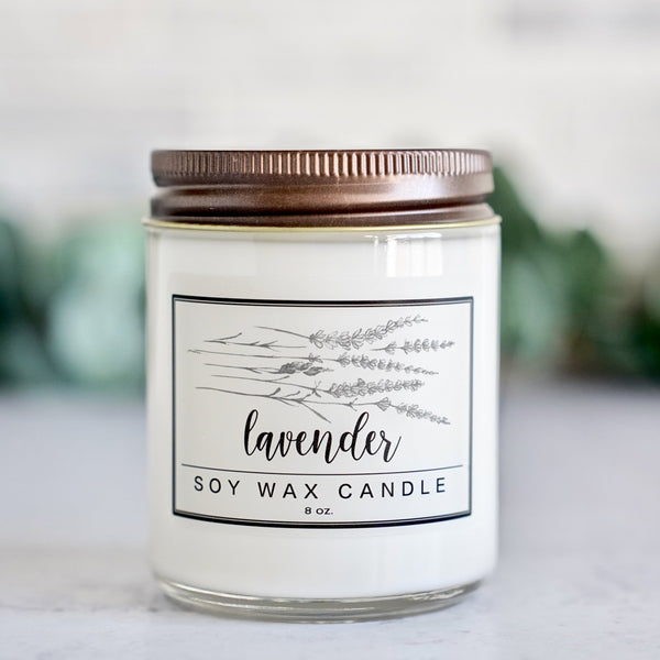 Balance and Uplift Essential Oil - 8oz Soy Wax Candle - Little Flower Soap Co