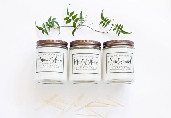 Bridesmaid Thank You Gift with Candle and Bath Salt - Little Flower Soap Co