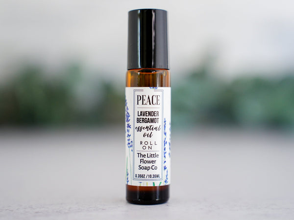 FOCUS - Rose Lemon Peppermint Essential Oil Roll - on Aromatherapy - Little Flower Soap Co