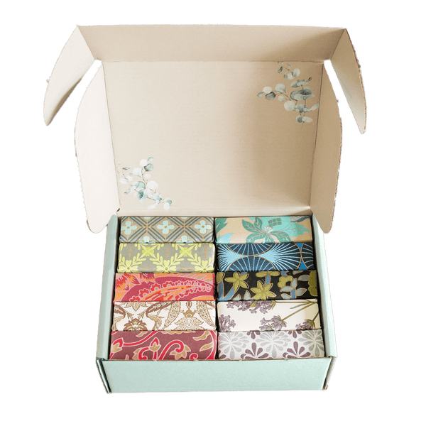 Gift Box of 10 Artisan Essential Oil Soaps - Handmade Natural Bar Soap - Little Flower Soap Co