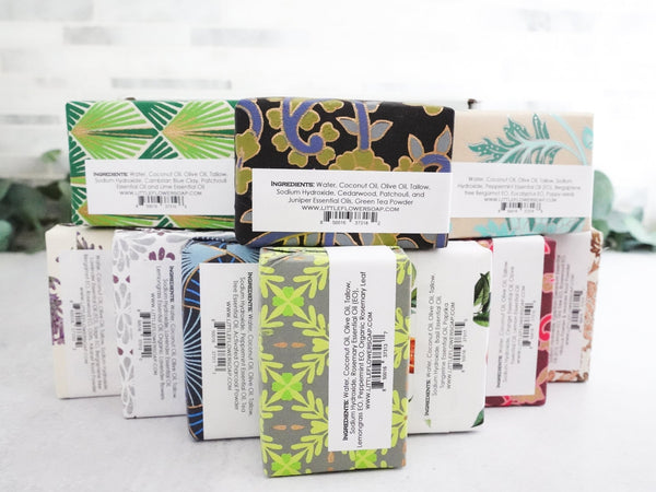 Gift Box of 10 Artisan Essential Oil Soaps - Handmade Natural Bar Soap - Little Flower Soap Co