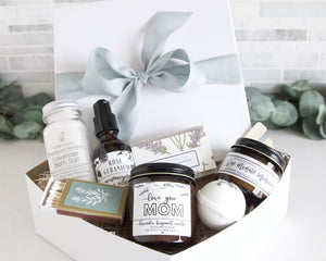 Luxurious Lavender Bergamot Self Care Gift Box - Mother's Day gift for Mom - Little Flower Soap Co