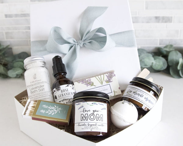 Luxurious Lavender Bergamot Self Care Gift Box - Mother's Day gift for Mom - Little Flower Soap Co