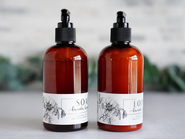 SET Liquid Hand Soap and Lotion - Lavender Bergamot - Little Flower Soap Co