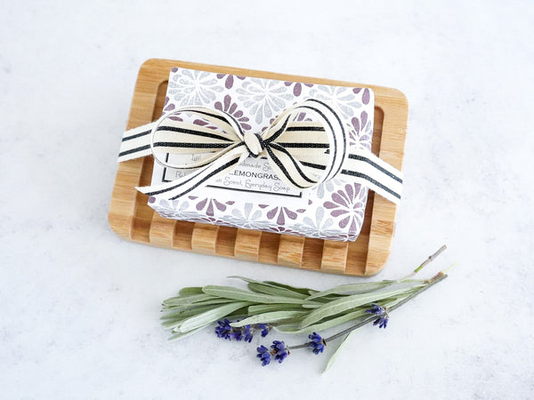 Simple Soap & Dish Gift Set - Bathroom Decor - Little Flower Soap Co